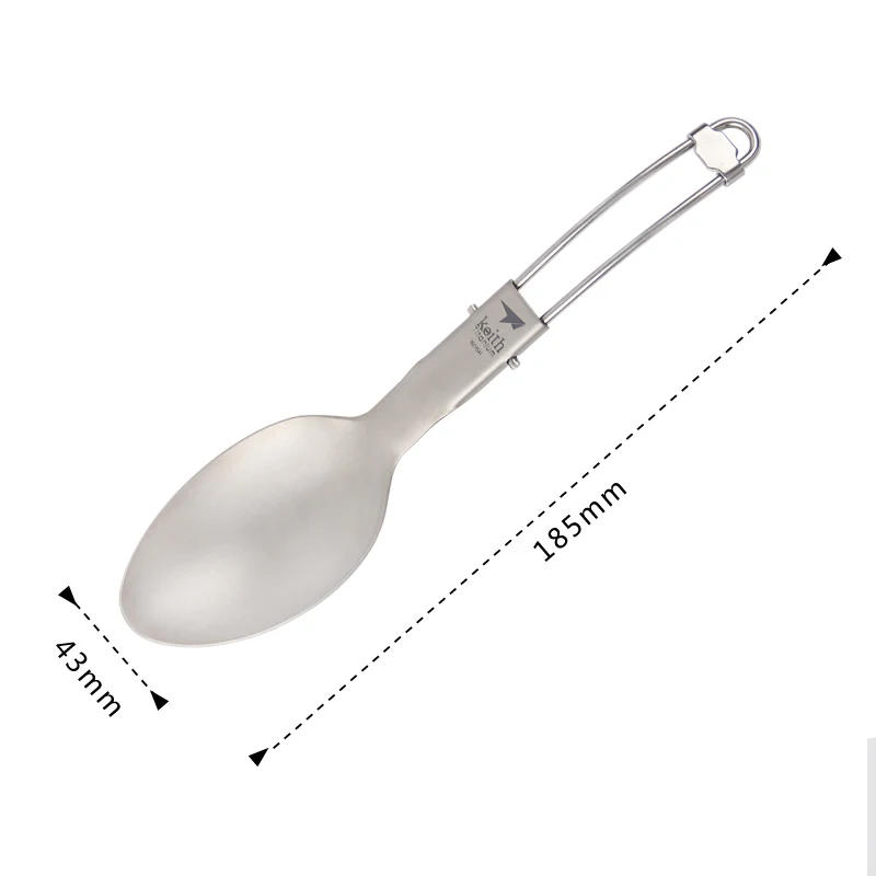Description Picture 3 of itemKeith Lightweight Portable Titanium Camping Spoon Foldable Cutlery Tableware for Outdoor Hiking Travelling Ti5315