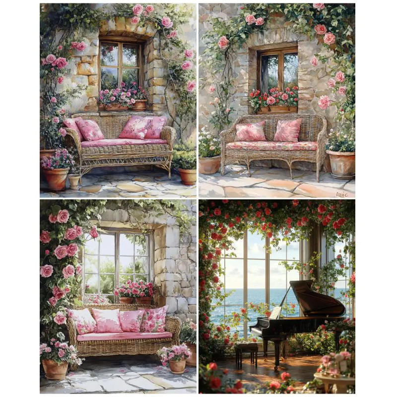 Description Picture 2 of itemGATYZTORY Oil Painting By Numbers Scenery On Canvas HandPainted acrylic paint diy Numbers Painting art Coloring By Number