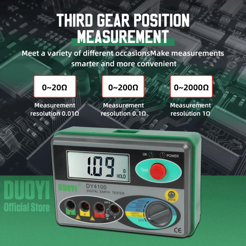 Description Picture 4 of itemDUOYI DY4100 Digital Meg-ohmmeter Meters Earth Resistance Meters Tester cable High Voltage Meter Ground Resistance Insulation