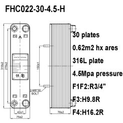 4.5Mpa 30 Plates 0.62m2 Brazed Plate Heat Exchanger, 316L Stainless Steel Heat Exchanger