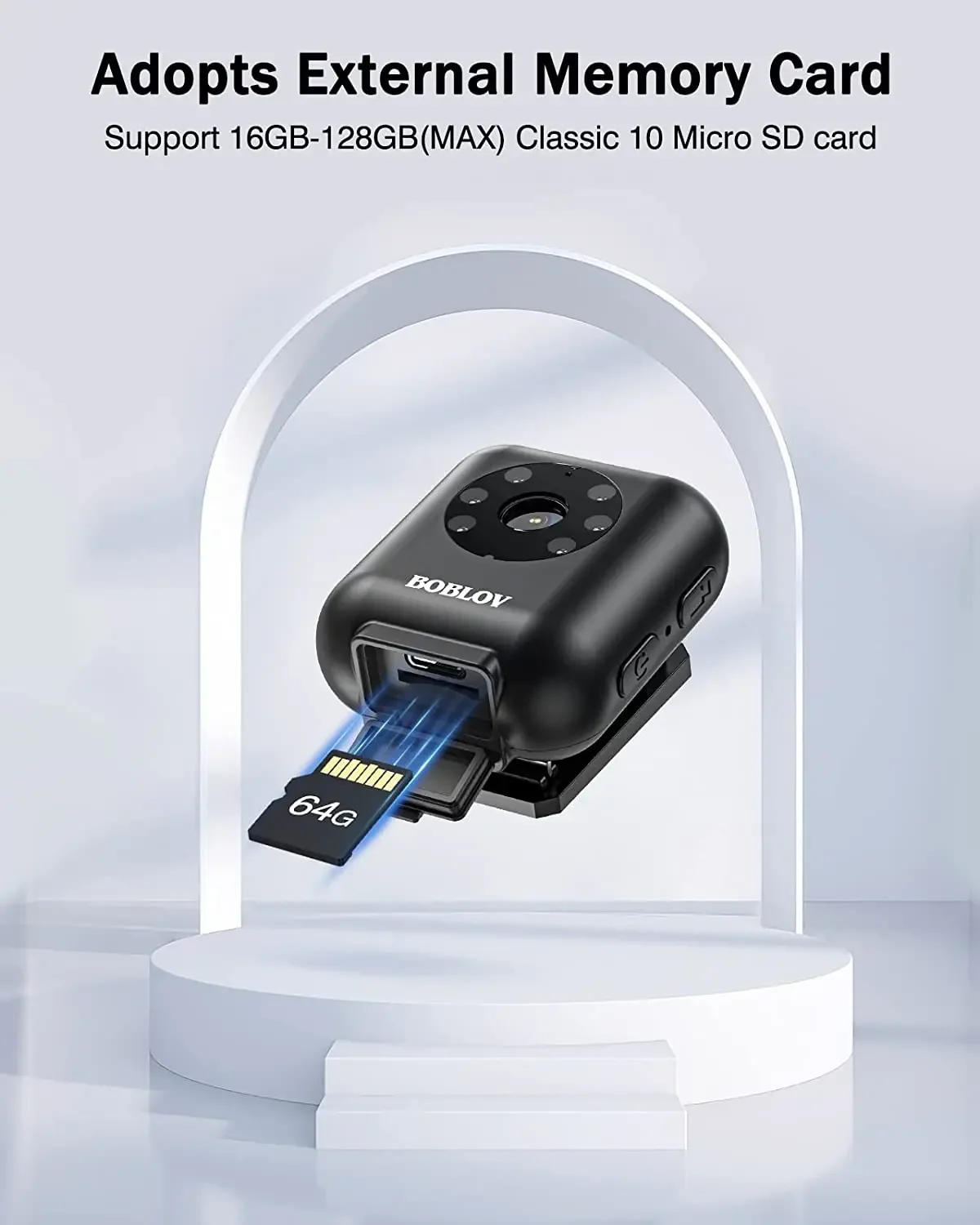 Description Picture 4 of itemBOBLOV W4 64GB 1080P Body Worn Camera Video Camera 950mAh Battery 5hours Video Shooting Mini Sport Camera with Head strap Layard