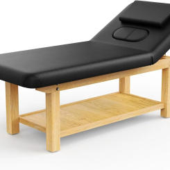 Wooden Massage Bed Adjustable Heavy-Duty Wide Stationary Massage Table for Treatment Physical Therapy Table Professional