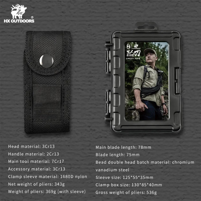 Description Picture 2 of itemHX OUTDOORS Eagle Multifuncional Pliers Camping Survival Multitool Folding Plier Scissors Screwdriver Bits Saw Hunting Gear