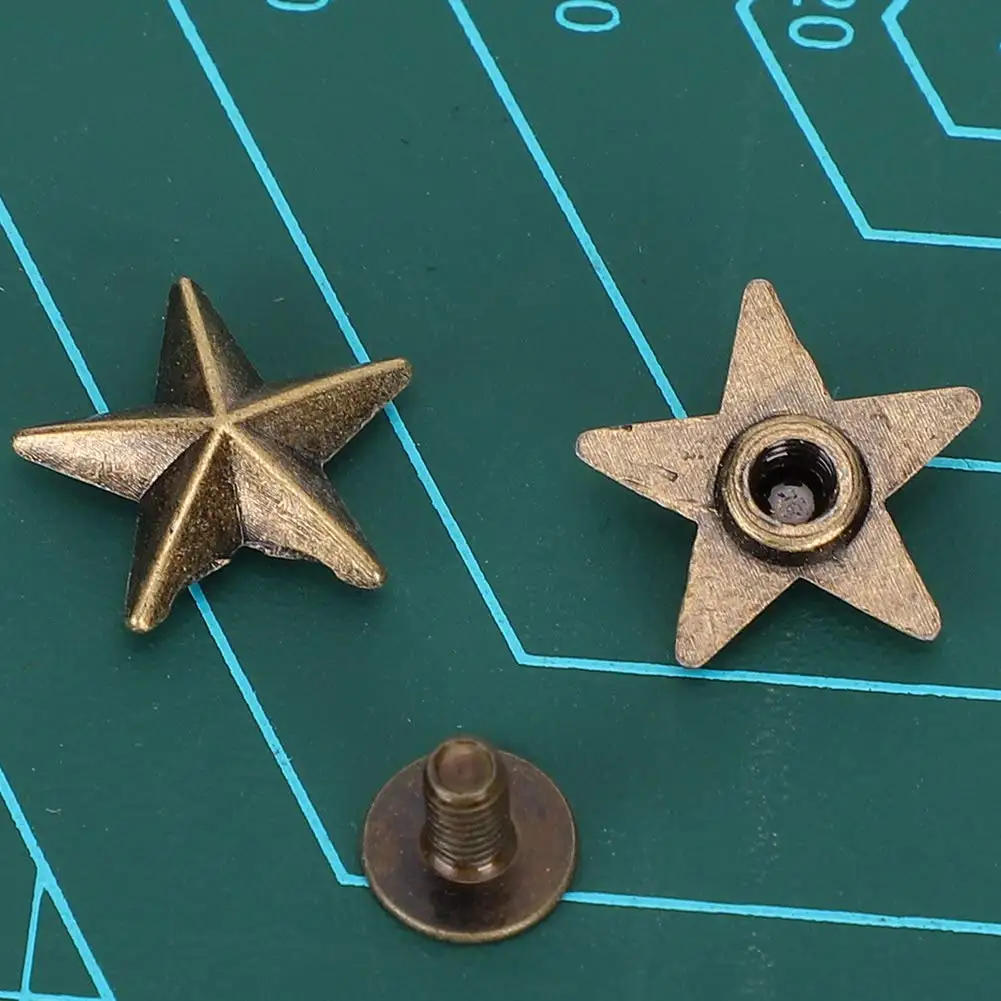 Description Picture 4 of item10pcs Metal Star Studs Screw Rivets for DIY Clothes Belt Shoes Purse Leathercraft Decoration Accessories