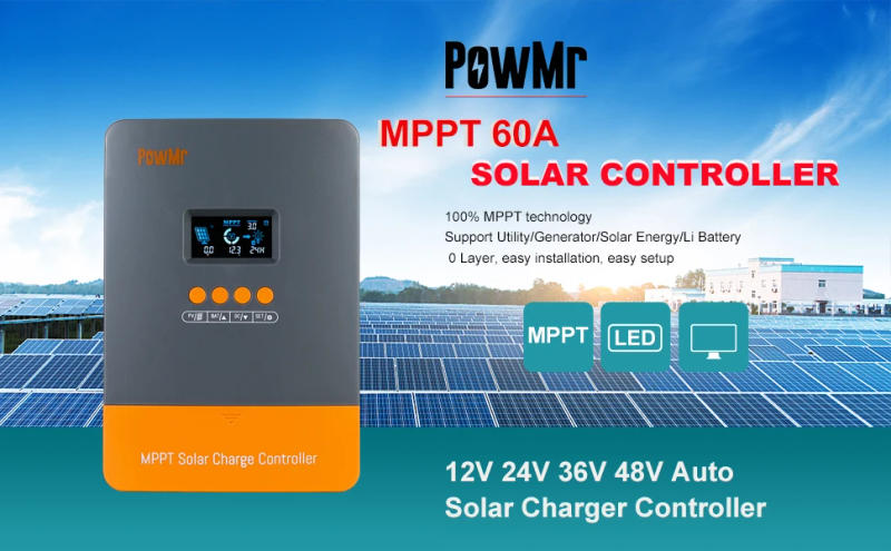 Description Picture 5 of itemPowMr MPPT 60A Solar Charger Controller 12V 24V 36V 48V Auto Lifepo4 Battery Charger Solar Panel Regulator Max PV Input 160VDC
