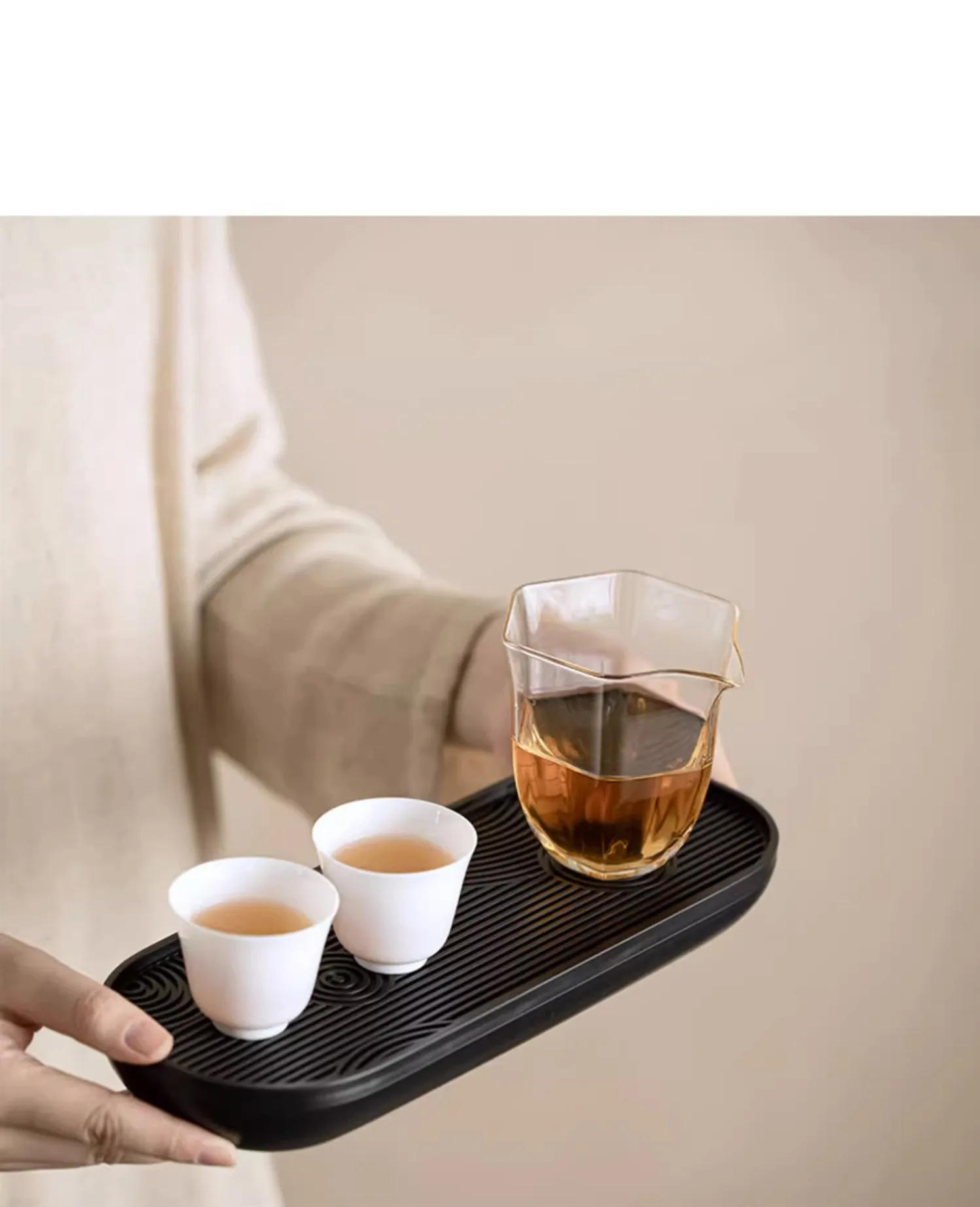 Description Picture 4 of itemMelamine Water Storage Type Tea Tray Chinese Tea Accessories Home Tea Sea Teapot Trays Decorative Teaware Supplies