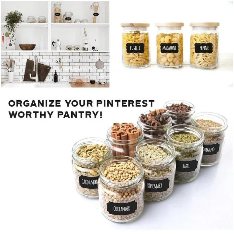 Description Picture 5 of item50pcs/Sets Jars Labels Erasable Chalkboard Labels Waterproof Spice Sticker Craft Kitchen Blackboard Sticker Bottles Tag with Pen