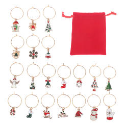 15/20pcs Christmas Wine Glass Charms Delicate Useful Durable Wine Cup Tags Wine Cup Decorations Wine Cup Markers For House Party
