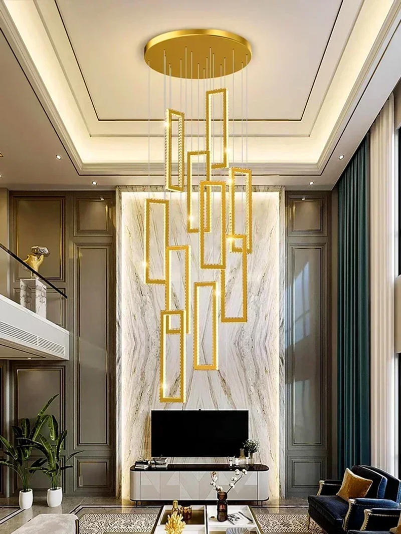 Description Picture 2 of itemModern home decoration crystal chandelier, stair Pendant lamp, living room Pendant lights, interior lighting