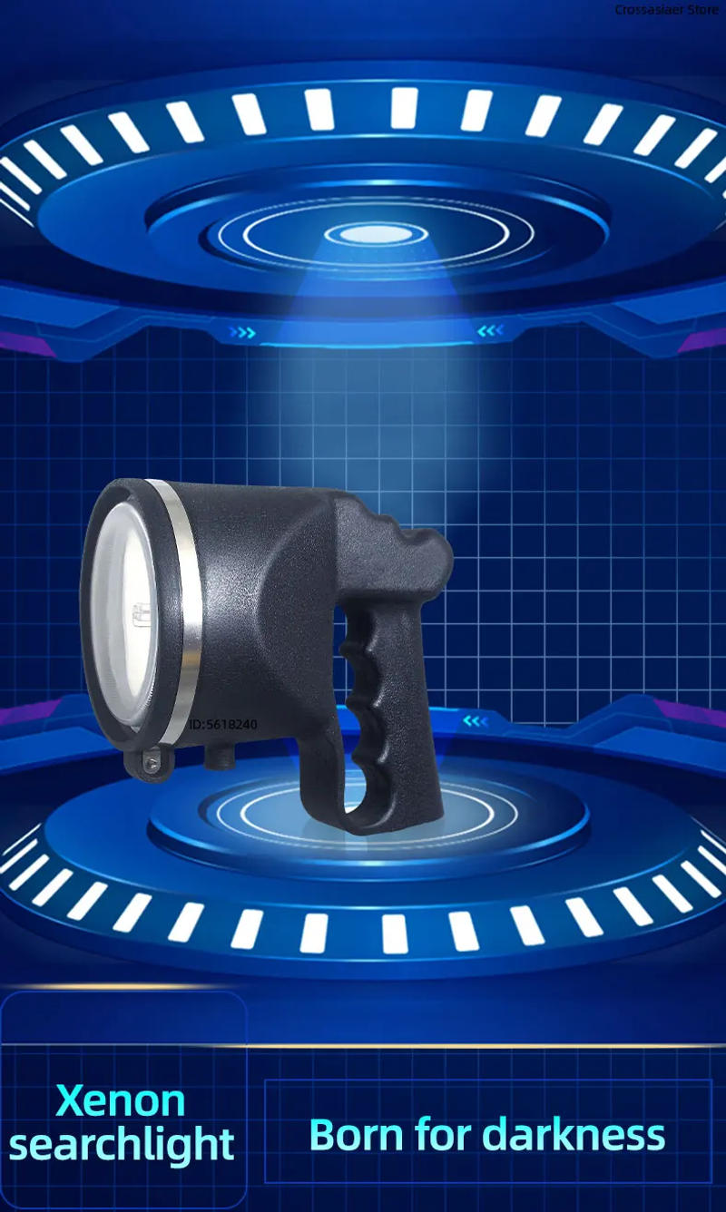 Description Picture 2 of itemHandheld Spotlight for Fishing High Power Flashlight Xenon Searchlight Car 12v Camping Flashlight Hunting Light