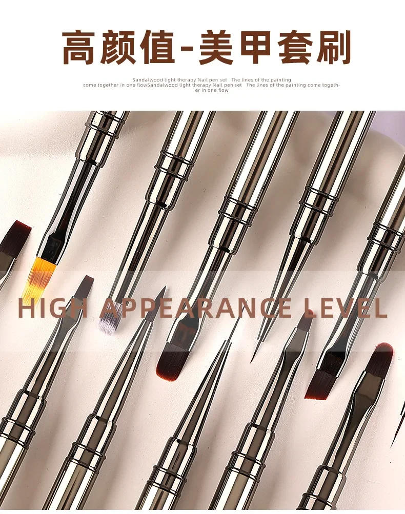Description Picture 5 of itemNail Art Brush Nail Liner Brush Stripe Painting Pen Metal Handle Acrylic UV Gel Extension Drawing Carving Brush Manicure Tools