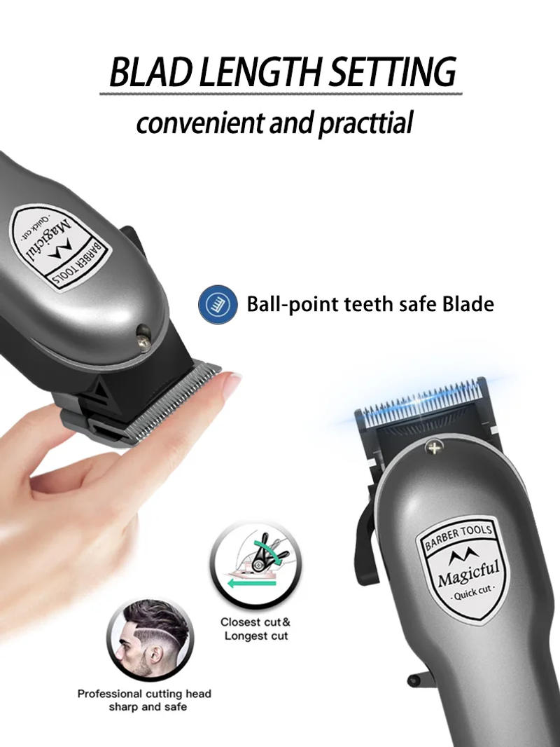 Description Picture 4 of itemMagicful Fashion Professional Finish Hair Trimmer For Men Rechargeable Li-ion Battery Shaving Adjustable Electric Hair Clipper