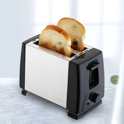 2 Slices Bread Toaster Automatic Bread Makers Fast Heating Stainless Steel Wide Slot 6 Toast Settings Kitchen Cooking Appliances