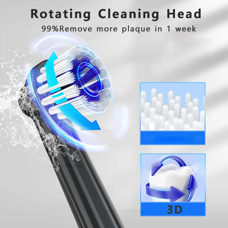 Description Picture 3 of itemRotating Electric Toothbrush for Adults Deep Clean Electric Toothbrush Rechargeable Power Smart Timer with 8 Brush Heads