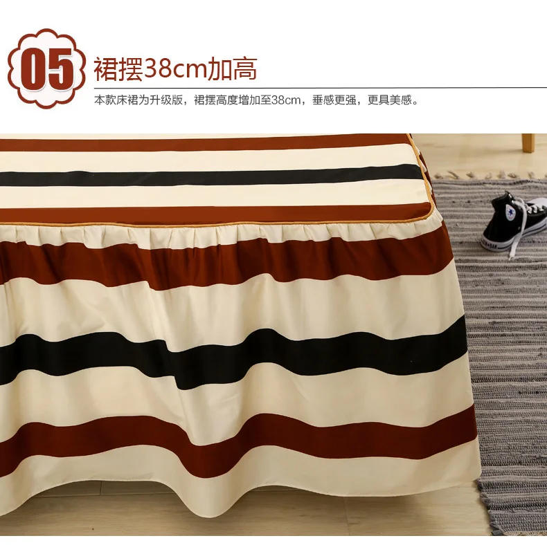 Description Picture 6 of itemBed Skirt Set Thicken Quilted Bedspread King Queen Size Princess Lace Bed Skirt Pure Cotton Bed Cover with Pillowcase