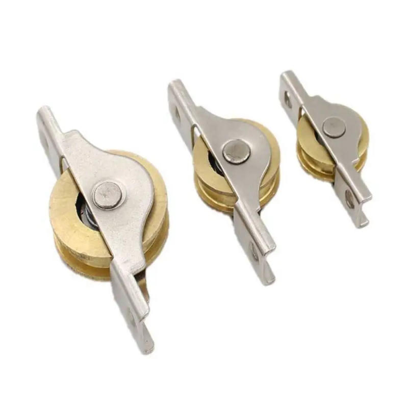 Description Picture 6 of itemDurable Steel Barn Door Rollers Silver Black Sliding Door Bottom Pulley Iron Sliding Door Track Wheel Worker