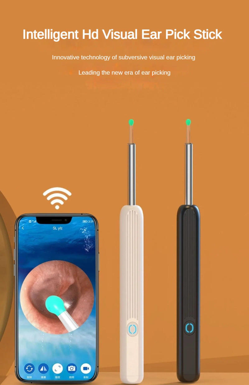 Description Picture 2 of itemWireless Wi-fi Visual Ear Cleaner Otoscope Ear Wax Ear with 1296P HD Cleaning Kit Removal Sticks Endoscope Camera Tool Kit