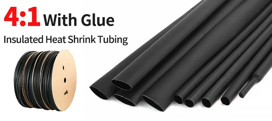 Description Picture 2 of item100 Meters/ 10M 4:1 Heat Shrink Tube with Glue Polyolefin Shrinking Assorted Heat Shrink Tube Wire Cable Sleeving Tubing