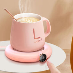 USB Cup Warmer Coffee Milk Tea Water Mug Heater 3 Temperature Adjustable LED Display Heating Coaster For Home Office Winter