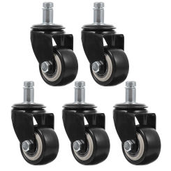 5 Pcs Mute Boss Chair Caster Office Swivel Wheels Polyurethane (pu) Zinc Alloy Universal Home Furniture Pulley
