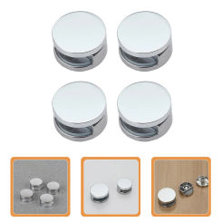 4 Pcs Wall Mounted Shelves Glass Shelf Bracket Dresser Mirror Brackets Adjustable Clip Holder 22X22X125CM Silver Metal