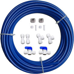 RO Water Systems Ice Maker Kit 1/4" for Reverse Osmosis Systems and Water Filters (Blue)