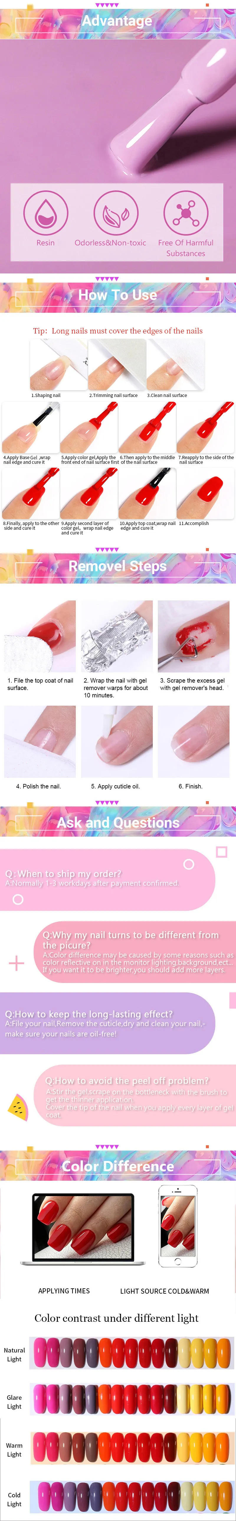 Description Picture 4 of itemLILYCUTE 7ML Nail Gel Polish Glitter Rose Gold Nail Gel Semi Permanent Nail Art For Manicure Soak Off UV Gels Base Top Varnish