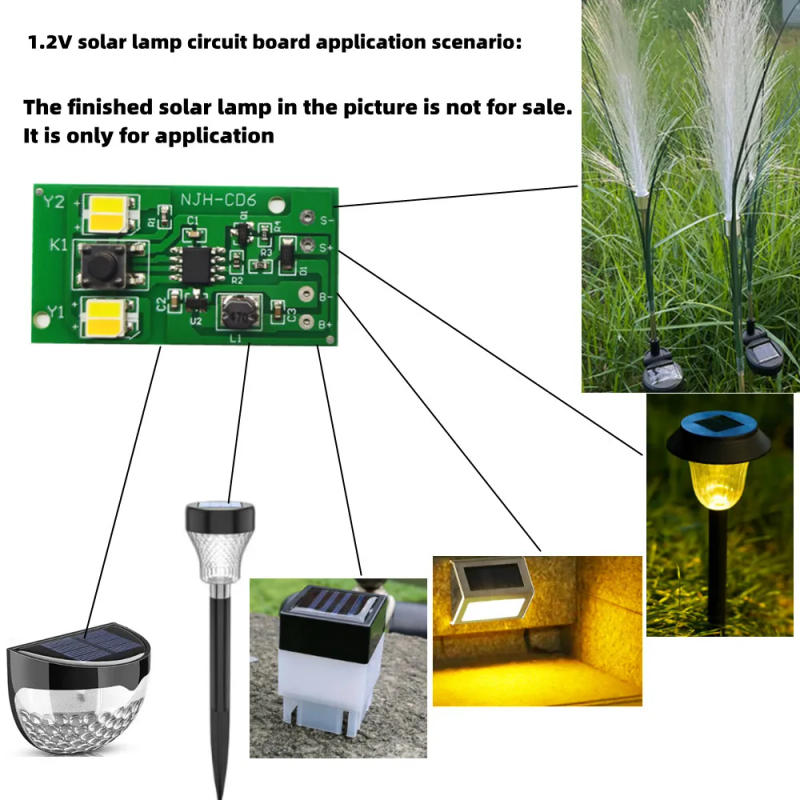 Description Picture 3 of itemDiy1.2v white light + warm light solar lamp PCBA solar buried lamp lawn lamp control lamp panel set