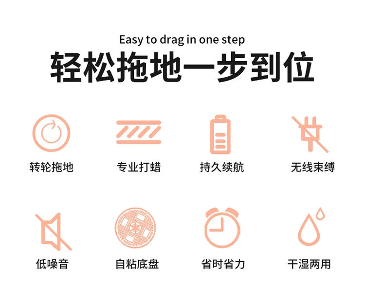 Description Picture 4 of itemHot sale household cordless mop commercial vehicle floor waxing machine polishing  cleaning sweeping all-in-one