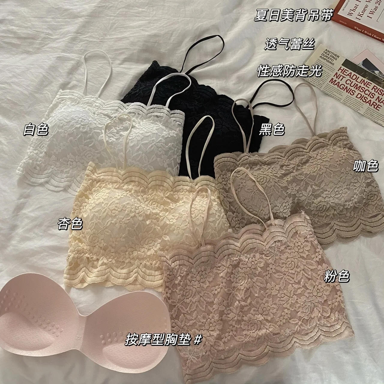 Description Picture 3 of itemWomen's Cotton Underwear Tube Tops Sexy Lace Top Fashion Printed Bra Without Steel Ring Girls Outdoor Comfort Tank Up Lingerie