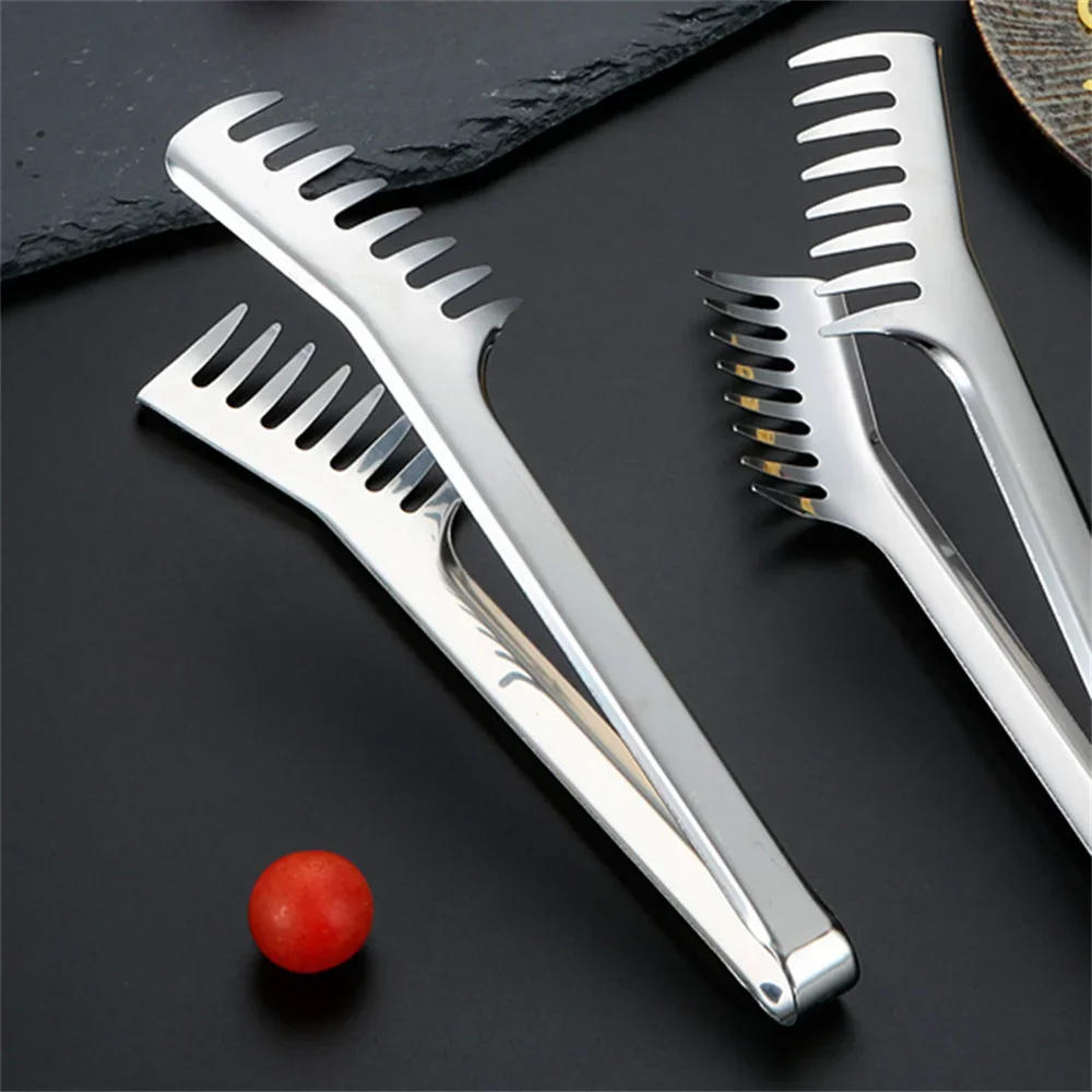Description Picture 2 of itemSpaghetti Tongs Pasta Clip Food Holder Stainless Steel Noodles Clip Food Comb Cooking Utensils Western Restaurant Kitchen Tool