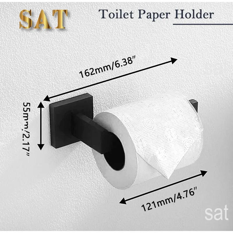 Description Picture 5 of itemPieces Matte Black Bathroom Hardware Accessories Set,  Stainless Steel Bath Towel Bar Set