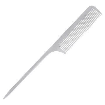 1pc Professional Hair Comb Anti-Static Titanium Steel Comb Barber Hairdressing Tool for Hair Salon 22x5cm(Silver)