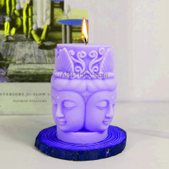 3D Buddha head silicone candle mold, DIY handmade Buddha handicraft plaster resin cement soap mold, home decoration art