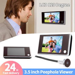 3.5 inch LCD Color Screen Digital Doorbell 120 Degree Door Eye Doorbell Electronic Peephole Door Camera Viewer Outdoor Door Bell