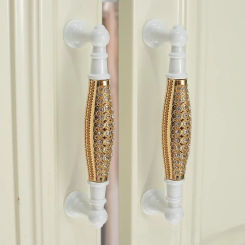 High Quality European Rose Gold White Cabinet Handle Wardrobe Door Pulls Dresser Drawer Handles Kitchen Cupboard Handle Knobs