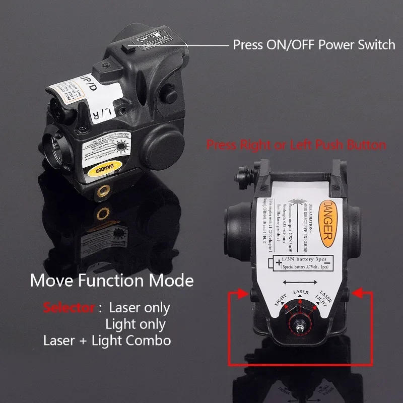 Description Picture 2 of itemMini LED Flashlight Green Red Lasers Sight For Compact Pistol Glock 17 19 Pistol Gun Light Weapon Scout Light 20mm Pictinny Rail