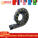 MHCN Nylon Cable Chain 25x38 mm R75 Enclosed Plastic Towline Transmission Slient Bridge Chain 1m  Yellow dot enhancement for CNC