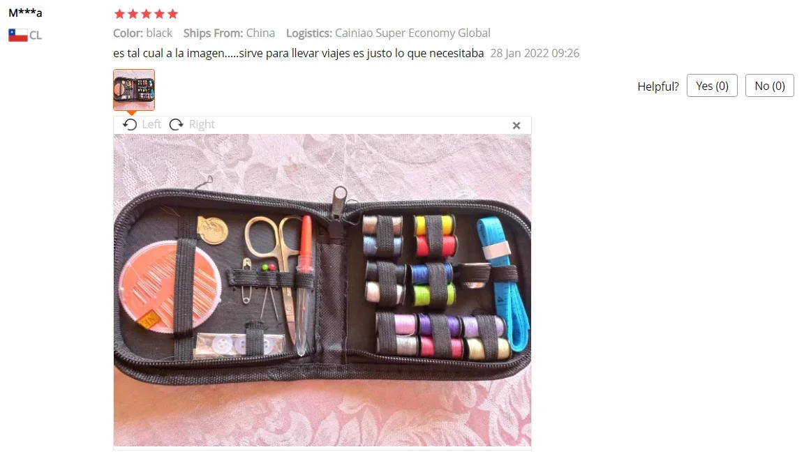 Description Picture 3 of item1 Set Portable Household Sewing Kit Box DIY Embroidery Handwork Tool Needles Thread Scissor Set Home Supplies Travel Accessories