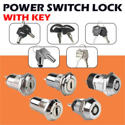 5/10/20Sets 12/16/19mm Zinc Alloy Electronic Key Switch ON OFF Phone Lock Security Power Switch Tubular Terminals 2 Position