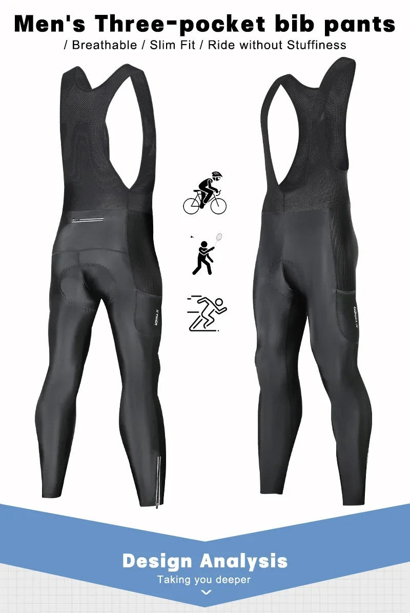 Description Picture 3 of itemX-TIGER Autumn Men's Cycling Bike Pants 5D Gel Padded Cycling Tight Pantyhose Outdoor Sports Cycling Mountain Road Bike Pants