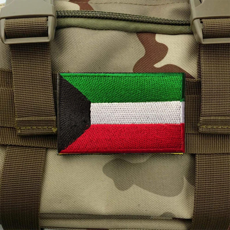 Description Picture 3 of itemPalestine Flag Tactical Middle East Country Flags Kuwait Saudi Arabia Iraq Tactical Military Uniform Badge National Flag Emblem