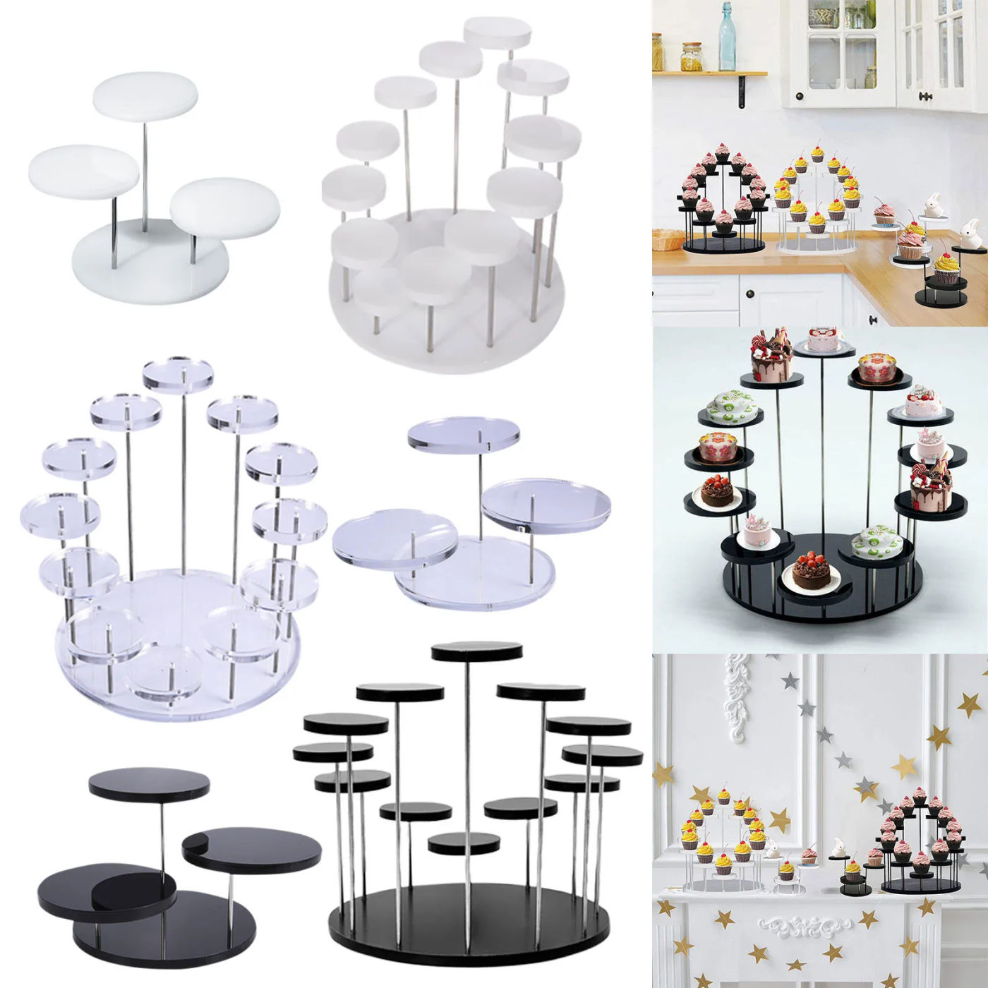 Description Picture 4 of itemCupcake Stand Acrylic Display Stand For Jewelry/Cake Dessert Rack Wedding Birthday Party Suitable For Displaying Small Items