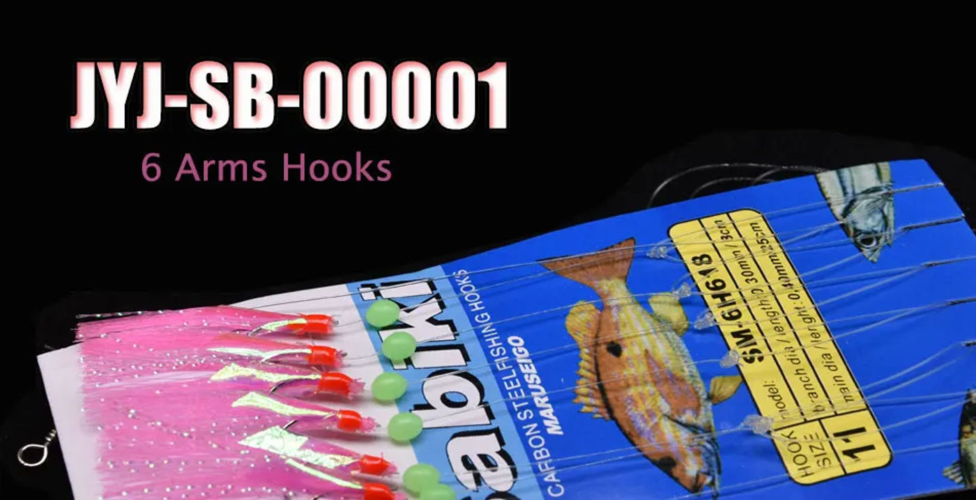 Description Picture 2 of itemMrlurion 3bags Fishing string hooks for Mackerel sea water fishing lure tackle ,sabiki rig hooks with Flasher skin