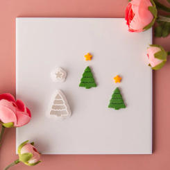 Christmas Tree Style Polymer Clay Cutters Set Minimalist Earring Cutter Clay Molds for Season Holiday Xmas