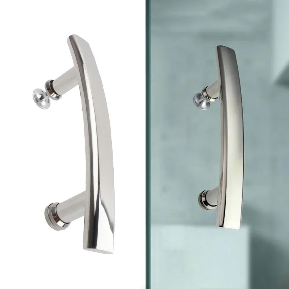 Description Picture 2 of item1pc Stainless Steel Door Handles Shower Door Pull Knobs Shower Room Glass Sliding Door Handle Handrail Home Door Hardware