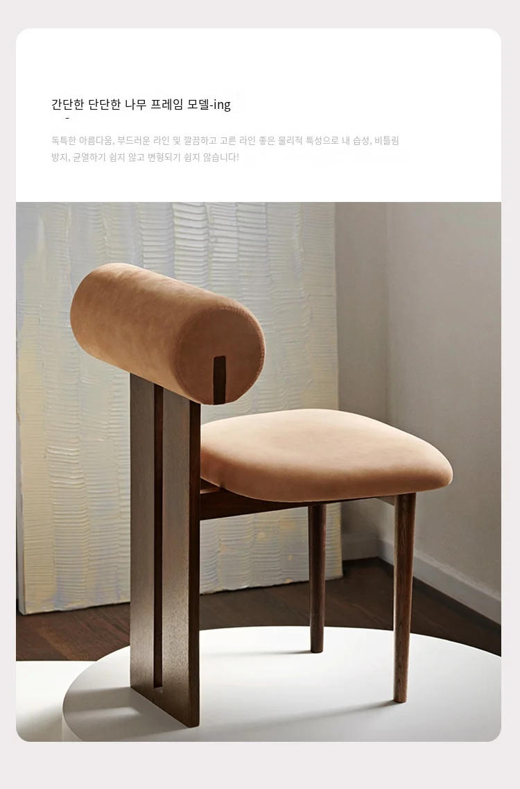 Description Picture 4 of itemVintage Makeup Chairs Nordic High-quality Wood Casual Designer Dinning Table Stools with Backrest Coffee Shop Nordic Furniture