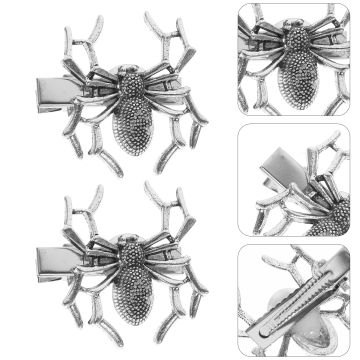 2 Pcs Spider Hair Clips Halloween Hairpins Girls Punk Hair Clips Kids Barrette