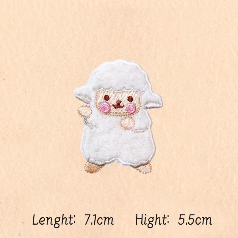 Description Picture 6 of itemCartoon Embroidery Plush Self-Adhesive Sheep Animal Patches for kids clothes Stickers Shirt Badges Accessories