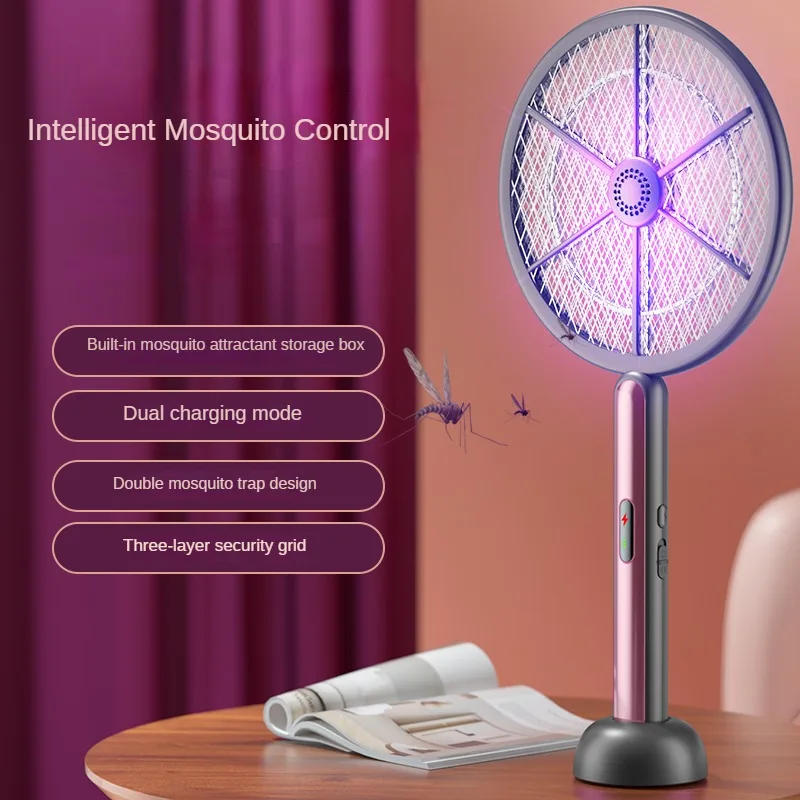 Description Picture 5 of item2-in-1 Electric Fly Swatter 3000V Insect Catcher with Built-in 1200mAh Battery and USB Rechargeable Mosquito Swatter